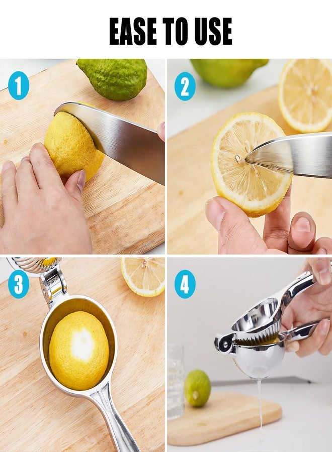 COKORA Lemon Squeezer Manual, Large Handheld Metal Lemon Juicer Squeezer Dishwasher Safe, Heavy Duty Lemon Press Squeezer is Suitable for Lemon, Lime, and Citrus,Easy to Use and Clean - Silver - Image 4