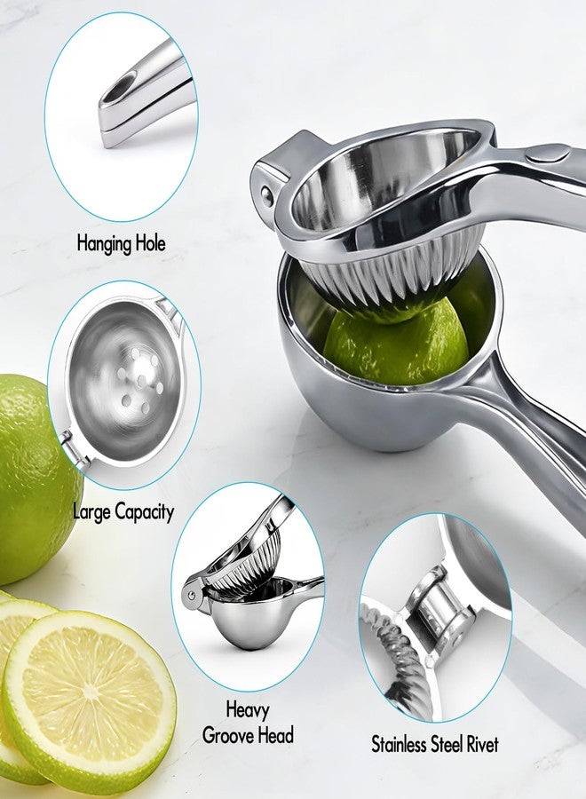 COKORA Lemon Squeezer Manual, Large Handheld Metal Lemon Juicer Squeezer Dishwasher Safe, Heavy Duty Lemon Press Squeezer is Suitable for Lemon, Lime, and Citrus,Easy to Use and Clean - Silver - Image 3