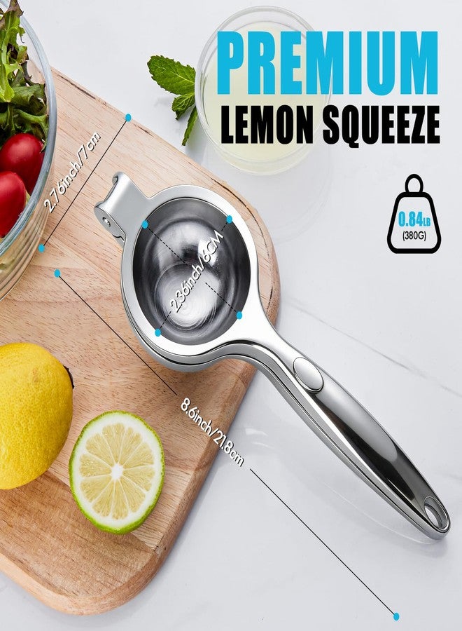 COKORA Lemon Squeezer Manual, Large Handheld Metal Lemon Juicer Squeezer Dishwasher Safe, Heavy Duty Lemon Press Squeezer is Suitable for Lemon, Lime, and Citrus,Easy to Use and Clean - Silver - Image 2
