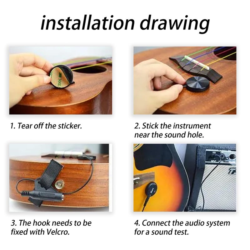 Lovermusic Copper Sheet Dia 1.02inch Pre-wired Pickup Piezo Transducer Pickups Guitar Ukulele Mandolin Instrument - Image 4