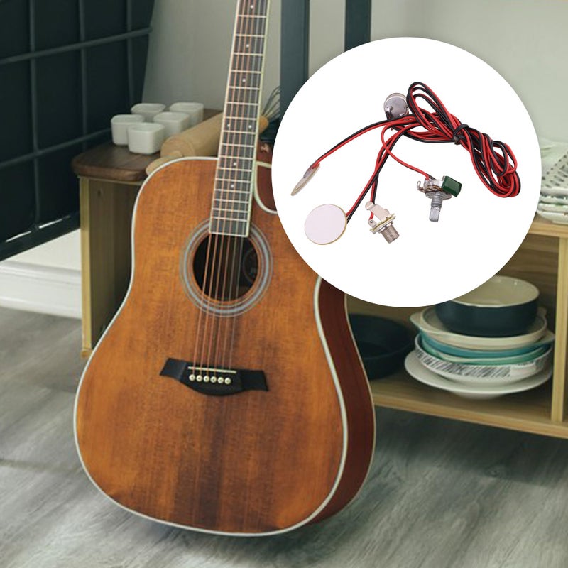 Lovermusic Copper Sheet Dia 1.02inch Pre-wired Pickup Piezo Transducer Pickups Guitar Ukulele Mandolin Instrument - Image 3