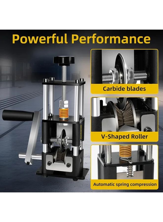 1pc Manual Wire Stripper Adjustable Hand Crank Cable Stripping Machine Metal Finish - Image 3