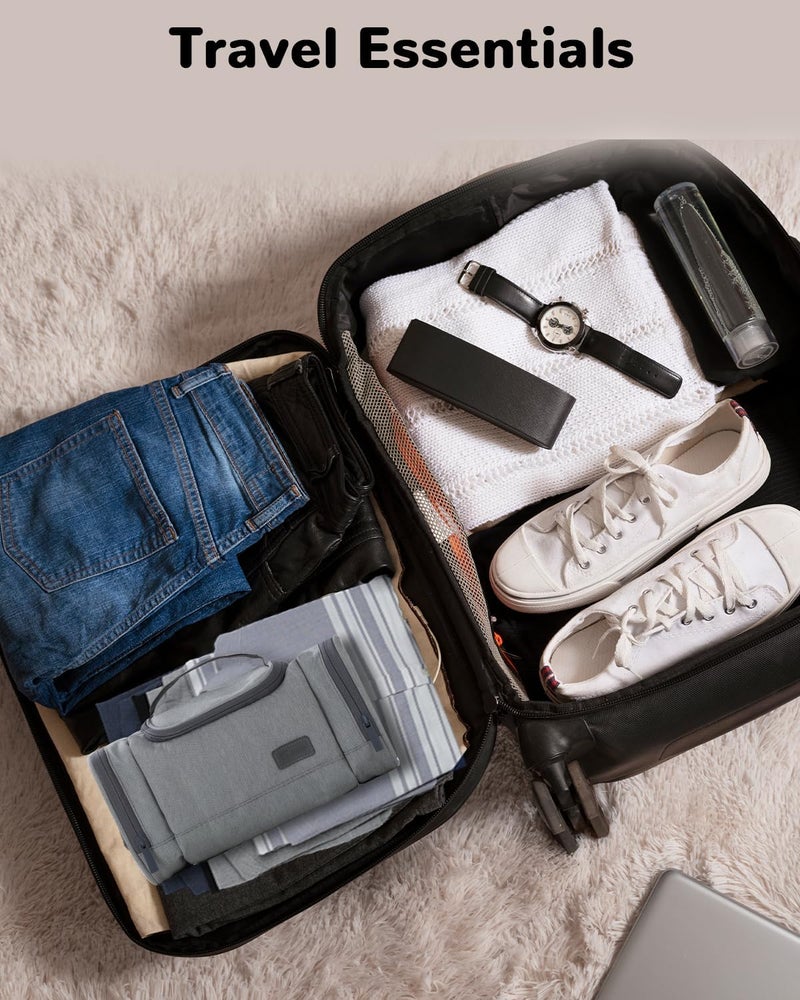 Outplea Waterproof Small Toiletry Bag for Men Women, Travel Toiletry Organizer Shaving Bag for Toiletries Accessories, Suitable Capacity Dopp Kit for Travel-Sized Essentials, Grey - Image 5