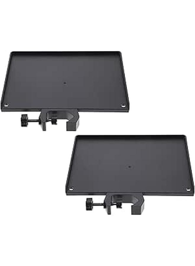 2pcs ABS Microphone Stand Tray 20x14cm Sound Storage Rack with Clip on Mount - Image 1