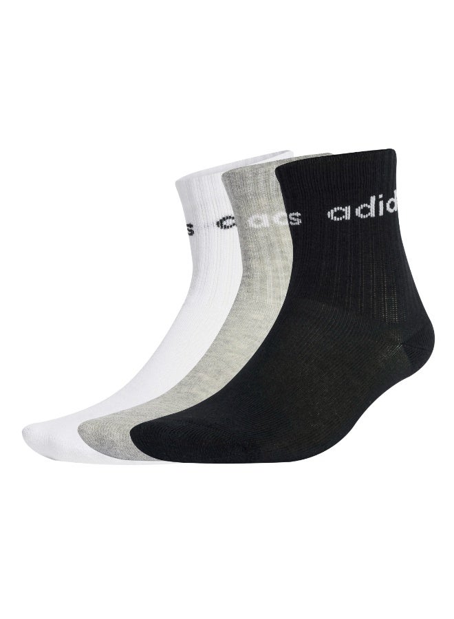 Adidas Linear Kids Crew 3 Pairs Per Pack Socks - Image 1