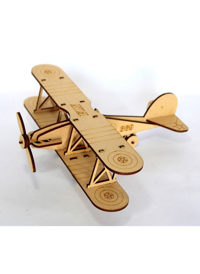 StonKraft - StonKraft 3D DIY MDF Puzzle - Glider Aeroplane Retro Plane Model | Wooden Puzzle, DIY, Build Your own, Construction Toy, Modeling Kit - Image 1
