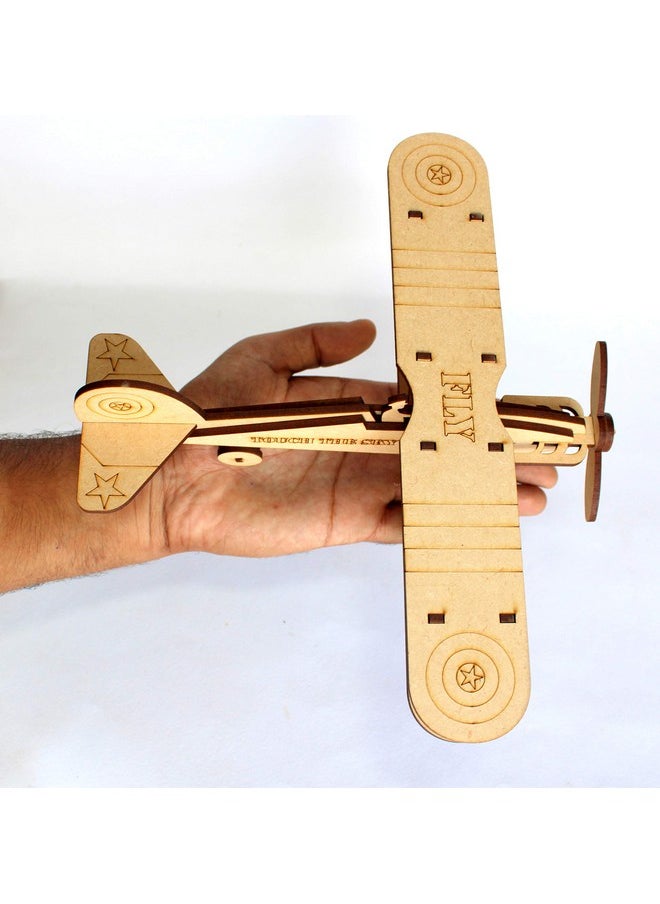 StonKraft - StonKraft 3D DIY MDF Puzzle - Glider Aeroplane Retro Plane Model | Wooden Puzzle, DIY, Build Your own, Construction Toy, Modeling Kit - Image 1