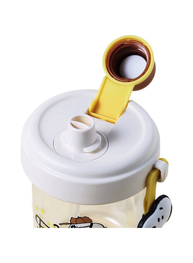 Snoopy Straw Water Bottle For Women, Stylish Portable Summer Plastic Cup For Children And Students, Dual-use Large Capacity Drinking Cup, Handheld Water Bottle, Pink - Image 1