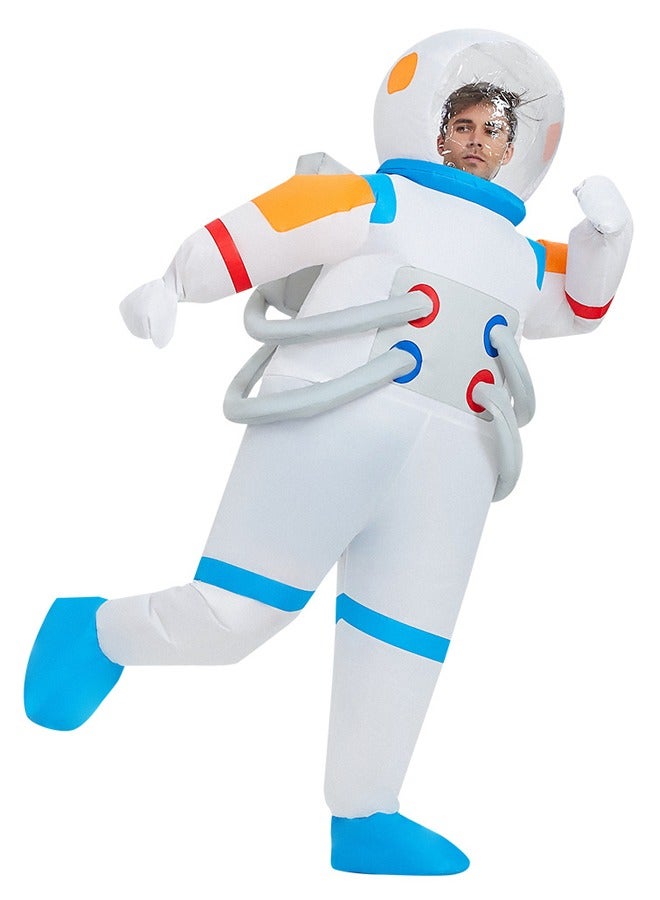 Adult Astronaut Spaceman Inflatable Costume -Space Suit with Simulation 3D Oxygen Tank- Quick Inflate with Built-in Fan,  - for Halloween, Cosplay, Space Themed Parties & STEM Events - Image 1