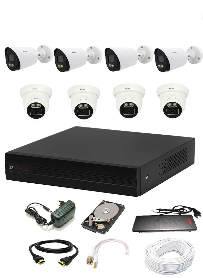 CP PLUS CP PLUS 16 CH HD H265 DVR with CP Plus Colour Vision in Night Guard 24 MP Dome 4 Nos Guard 24 MP Bullete 4 Nos 1 TB Hard DriveCable Bundle 1 Nos8 CH SMPSBNC 16 Nos DC 8 Nos Full Combo Set  - Image 1