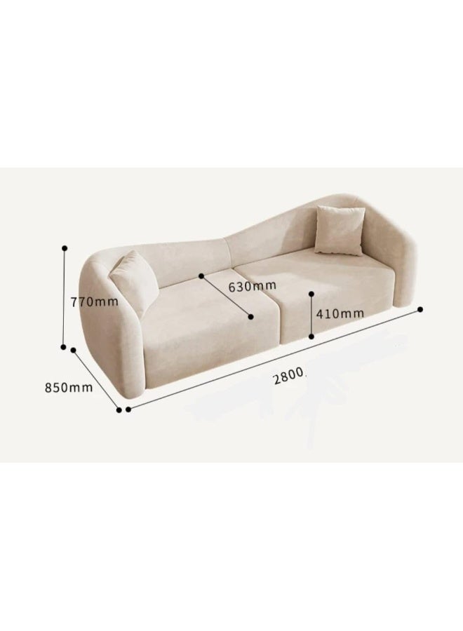 أريكة مخملية عصرية منحنية 280 x 85 x 77 سم - Image 2
