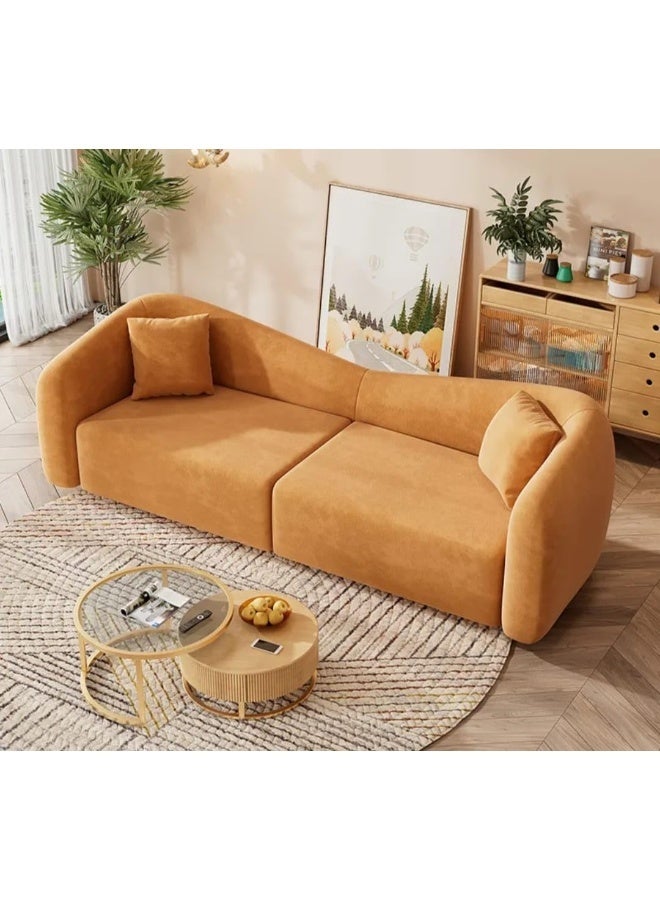 أريكة مخملية عصرية منحنية 280 x 85 x 77 سم - Image 1