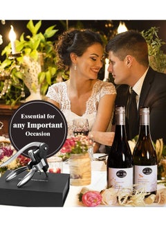 SYOSI w i n e Corkscrew Opener Gift   Professional Corkscrews  w i n e Bottles, Reusable w i n e Bottle Opener for Men Women, Oenophiles, Bartenders, Servers, Bartenders, Lever w i n e Bottle Opener Silver  - Image 3