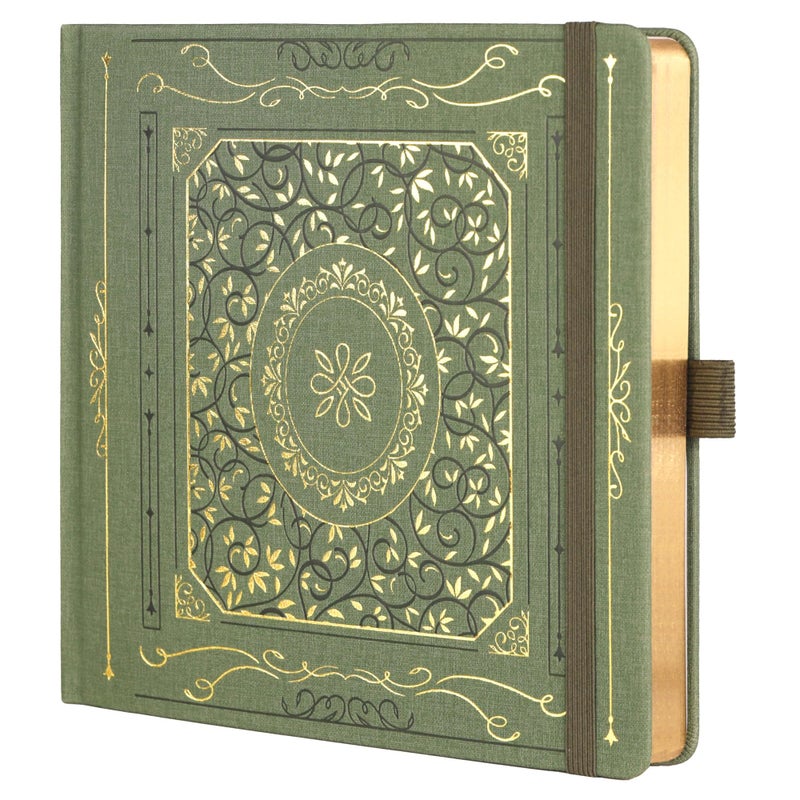 TIEFOSSI Dotted Journal Notebook, Dot Grid Notebook for Women Men, Hardcover PU Leather Journal, 160 GSM Thick Paper, 160 Numbered Pages with Gold Edges, 8 x 8 Square Diary - Image 1