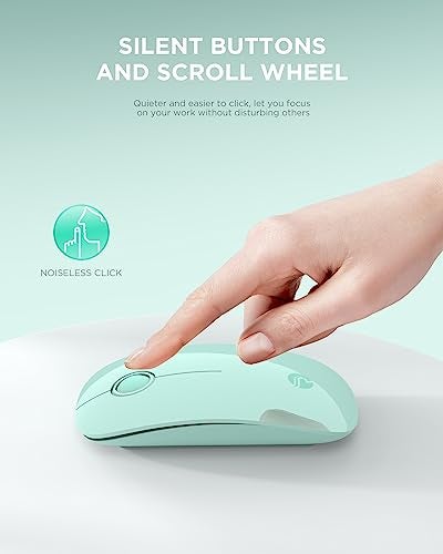 RAPIQUE R306 Wireless Mouse, Green, Bluetooth, USB, 480 hours battery life, 1600 DPI, Compatible with Windows, MacOS, Chromebook, Surface Pro, Laptops, PCs, and Computers - Image 4