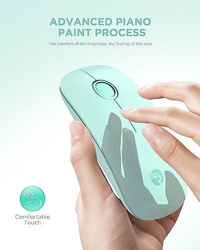 RAPIQUE R306 Wireless Mouse, Green, Bluetooth, USB, 480 hours battery life, 1600 DPI, Compatible with Windows, MacOS, Chromebook, Surface Pro, Laptops, PCs, and Computers - Image 2