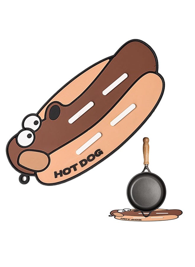 2pcs Heat Resistant Mat,Drying Pad Hot, Food Bowl Home Restaurant Under,Draining Counter Bathroom Countertop Undersink Rv Dormitory Apartment,Cartoon Cute Silicone Non, Slip - Image 2