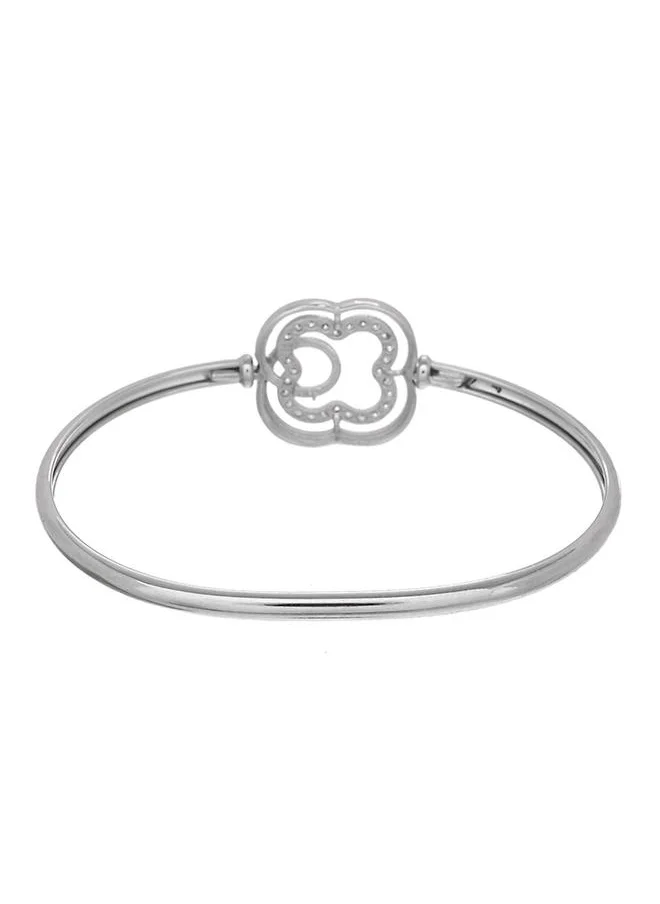 فويلا CZ Elegance Floral Motif White Zircons Bracelet