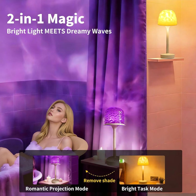 مصباح دش مائي مقاوم للماء مع إضاءة بـ 16 لونًا RGB ومشروط موجات المحيط - Image 2