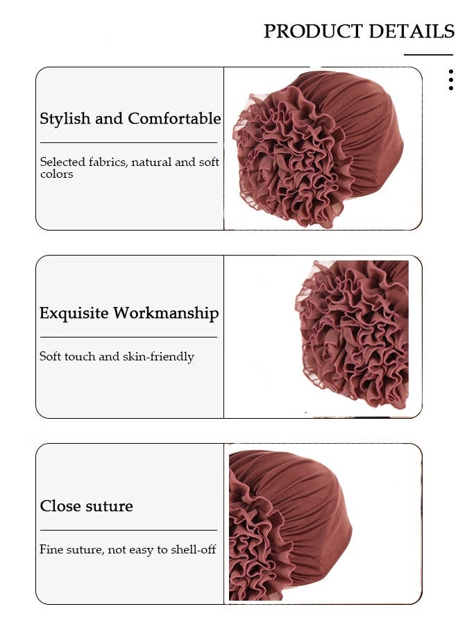 جيوستوس نساء تحت غطاء الوشاح حجاب ، تحت قبعات للباس رأس العمامة ، وشاح ، قبعات حجاب الحجاب الصلبة ، يلف قبعة قبعة قبعة مع زهائر الأزهار. - Image 2