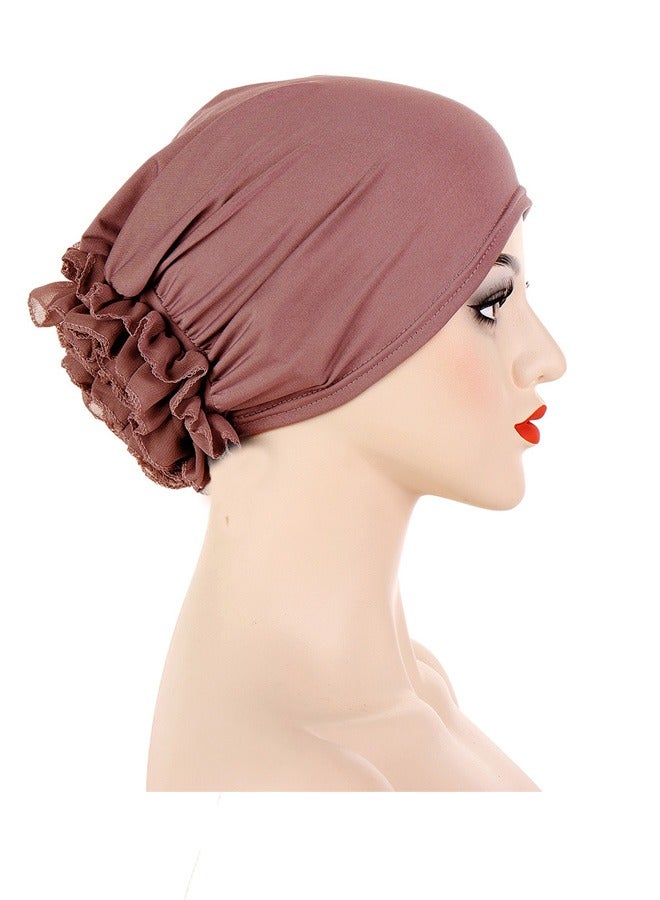 جيوستوس نساء تحت غطاء الوشاح حجاب ، تحت قبعات للباس رأس العمامة ، وشاح ، قبعات حجاب الحجاب الصلبة ، يلف قبعة قبعة قبعة مع زهائر الأزهار. - Image 4