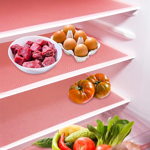 Daixers 10Pcs Refrigerator Liners, Washable Fridge Liner Shelf Mats Refrigerator Pads for Cupboard Cabinet Drawer Home Kitchen Accessories Organization (Pink) - Image 1