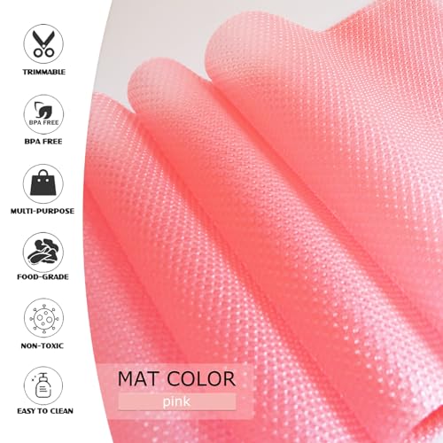Daixers 10Pcs Refrigerator Liners, Washable Fridge Liner Shelf Mats Refrigerator Pads for Cupboard Cabinet Drawer Home Kitchen Accessories Organization (Pink) - Image 3