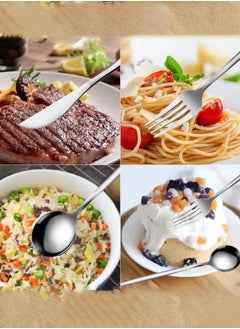 أم أتش دي صندوق هدايا أدوات مائدة من الفولاذ المقاوم للصدأ مكون من 40 قطعة  - Image 4