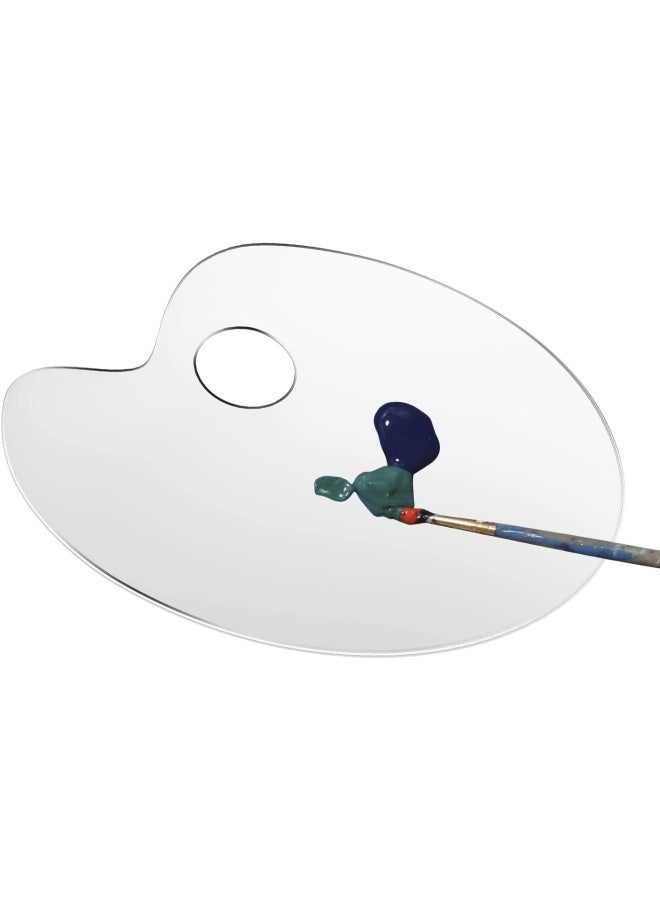 بريميفي لوحة ألوان أكريليك شفافة قابلة لإعادة الاستخدام، لوحة رسم بيضاوية الشكل مقاس 8 × 11.8 بوصة، ألوان غير لاصقة قابلة للغسل بفتحة الإبهام، أدوات الرسم الفنية والحرفية للأطفال أو المحترفين - Image 1