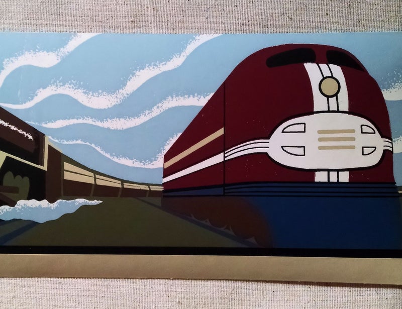 Seabrook Trains Wallpaper Border - Art Deco - Railfans- Bright - Image 2