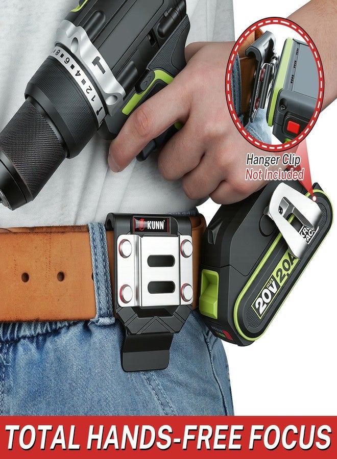 KUNN Drill Holder for Tool Belt, Single Pack Drill Belt Clip & Tape Measure Holster | Low-Profile Quick-Release Holder | Fits Belts Up to 2.7" | for Impact Driver, Nailer - Image 5