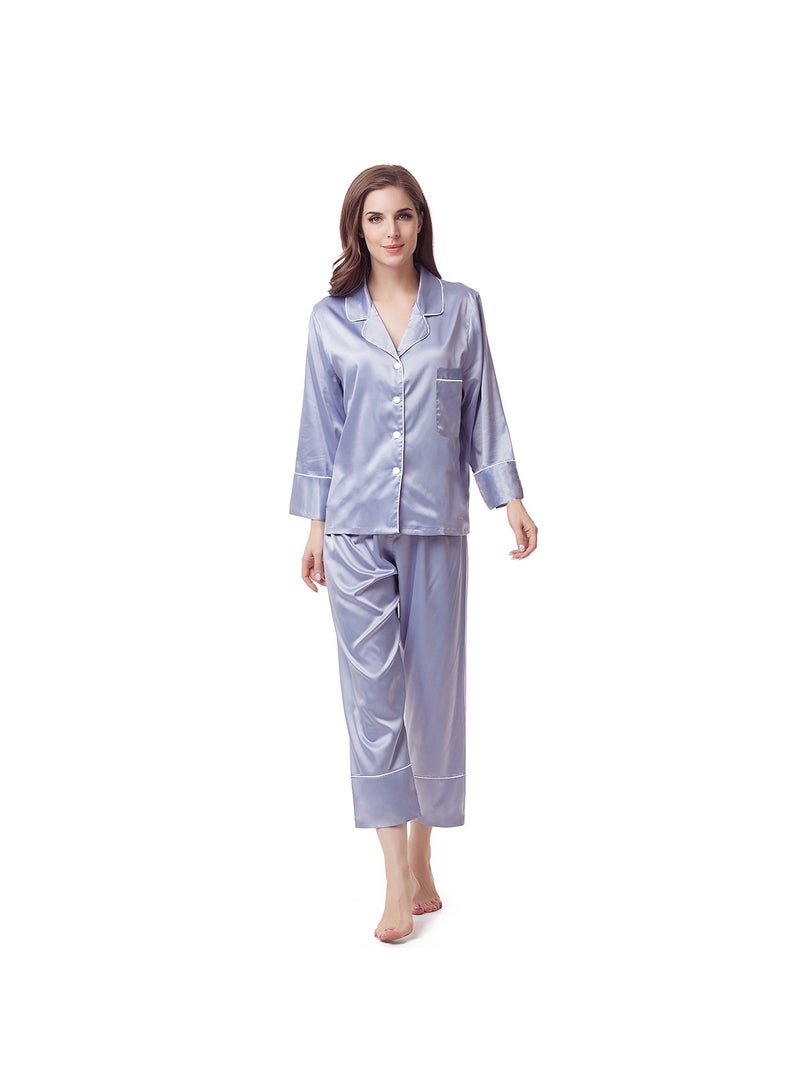 KUYING 2-piece Set Of Silk Pajamas 