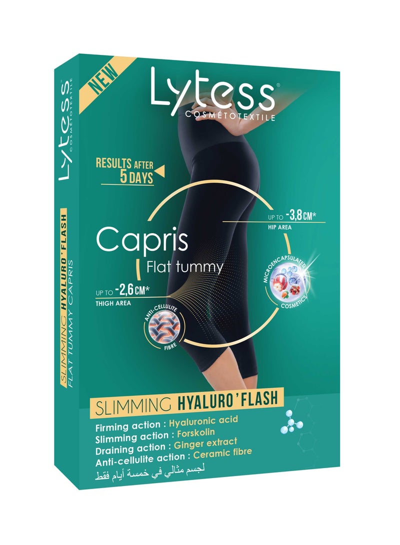Lytess Slimming Hyaluro Flash Flat Tummy Capris, Black L/XL  - Image 1