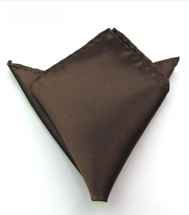 Mens Solid Formal Pocket Square Wedding Suit Handkerchief Coffee 