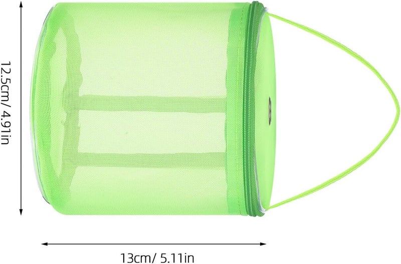 GALPADA 4pcs Small Yarn Storage Bags Mesh Tote for Crochet and Knitting, Portable Thread Organizer with Zipper, Purple and Green, Breathable Handheld Holder for Craft Projects - Image 2