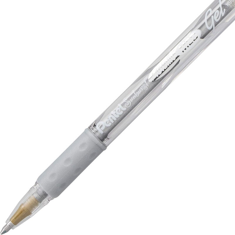Pentel Arts Sunburst Metallic Gel Pen, Medium Line, Permanent, Gold and Silver Ink, 2 Pack (K908BPXZ) - Image 3