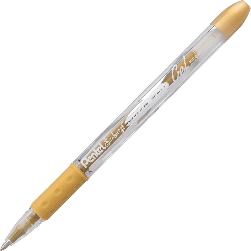 Pentel Arts Sunburst Metallic Gel Pen, Medium Line, Permanent, Gold and Silver Ink, 2 Pack (K908BPXZ) - Image 1