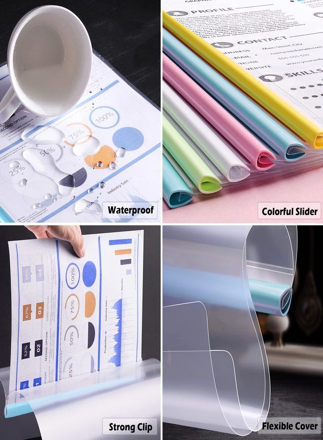 STAPENS Report Covers with Sliding Bar, Clear Paper Protector Sleeves, 12.2 x 8.5 Inch (10 PCs) - Image 2