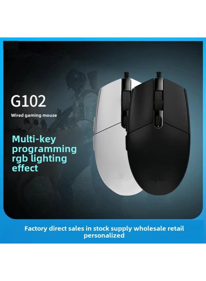G203 Second Generation Upgrade Wired Game Mouse 1.8 Meters RGB Streamer Competition Programmable 6D Mouse-Color:Black