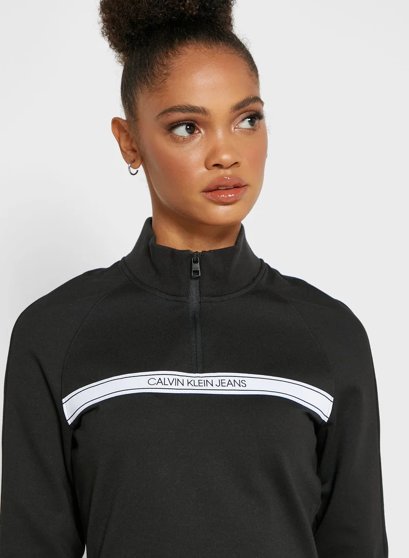 Calvin Klein Jeans High Neck Logo Bodycon Dress