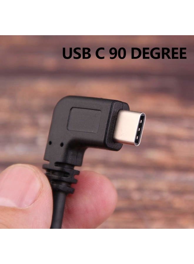 Oxsubor USB C 90 Degree Right Angle Cable Extension USB 3.0 Type c Cable Left & Right Angle Male by (20CM,8IN)(2 Pack) - Image 2