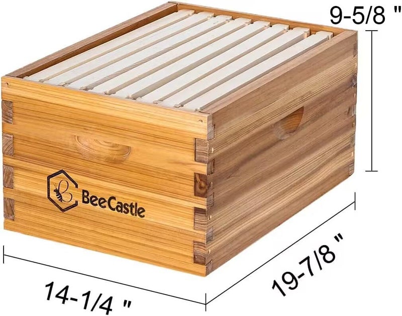 BeeCastle Heavy Wax Coated Langstroth Unassembled Deep/Brood Box with Frames and Beeswax Coated Foundation Sheet (8 Frame) - Image 2