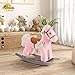 Qaba Kids Plush RideOn Rocking Horse with Bear Toy Children Chair with Soft Plush Toy Fun Realistic Sounds Pink - Image 4