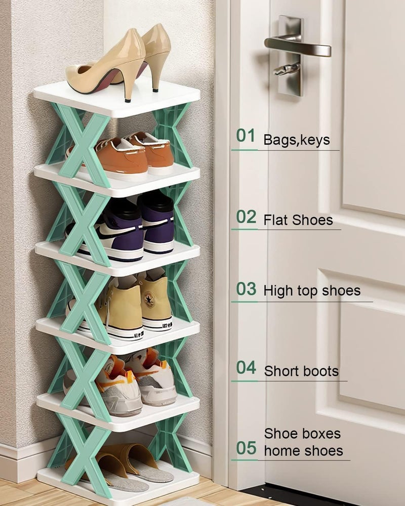 DELMON - Shoe Rack, Multi-Purpose Stackable Shoes Rack Adjustable Slots, Stylish Shoe Storage Organizer, Shoe Rack for Home, Shoe Rack Plastic, Shoe Stand, Shoes Rack for Home (Grey, 5 - Tier)