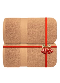 Infinitee Xclusives Premium Sand Bath Sheets – Pack of 2, 90cm x 180cm Large Bath Sheet Towel - 100% Cotton Ultra Soft and Absorbent Oversized Towels for Bathroom, Hotel & Spa Quality Towel by Infinitee Xclusives  - Image 1