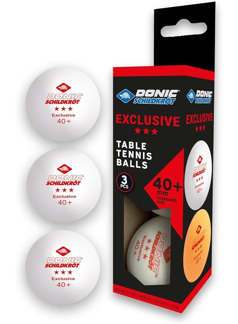 Donic SchildkrÃ¶t كرات تنس الطاولة دونيك من شيلدكروت، 3 قطع - ابيض، مقاس 40 ملم - Image 1