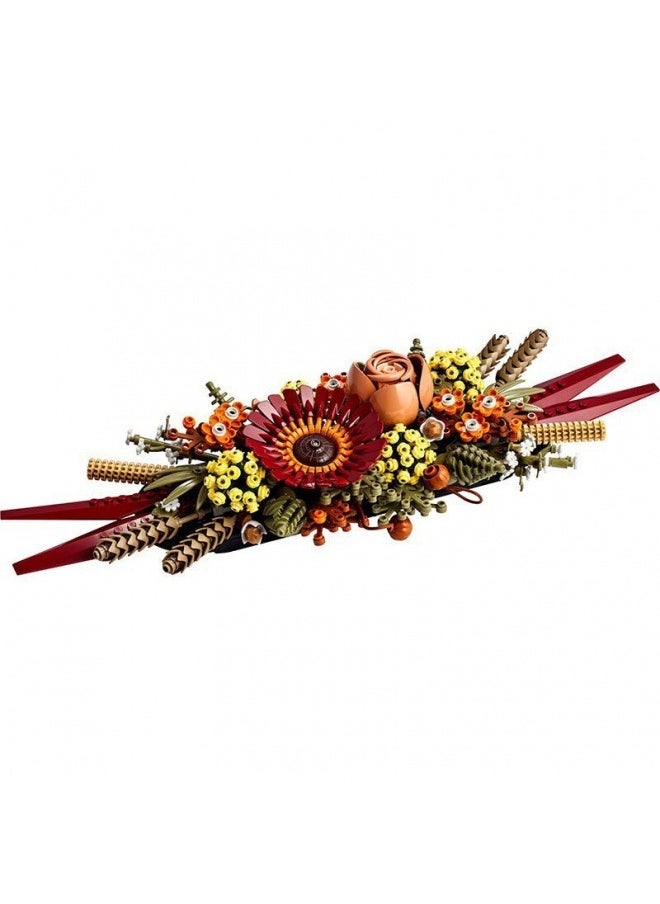 Bouquet Building Block Puzzle;Icons Dried Flower Centerpiece Building Kit for Adults; A Gift for Flower Lovers; Create a Home Decor Display Inspired by Fall Colors; Enjoy a Mindful Building Project with Friends or Family (812 Pieces)