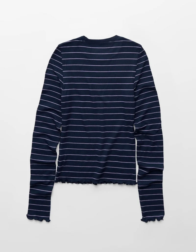 American Eagle  AE Soft & Sexy Waffle Long-Sleeve T-Shirt for Women | Best Price UAE