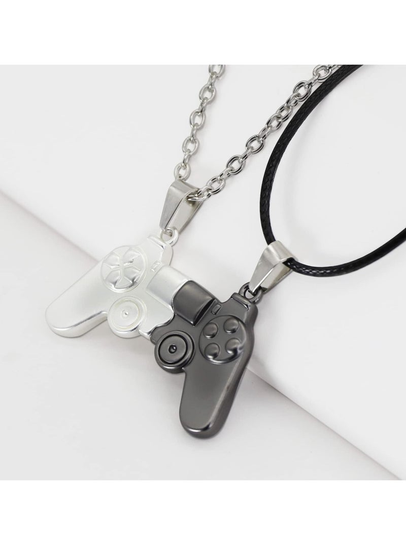 KASTWAVE 2 Pcs Friendship Necklaces, for Best Friends, Split Magnetic Game Controller Pendant Necklaces, for Couples Matching Best Friends Forever Necklaces Set - Image 2
