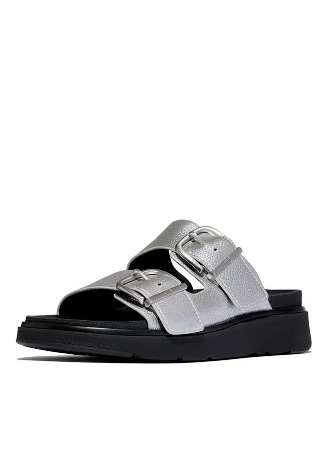 Fitflop GEN-FF BUCKLE TUMBLED-LEATHER TWO-BAR SLIDES